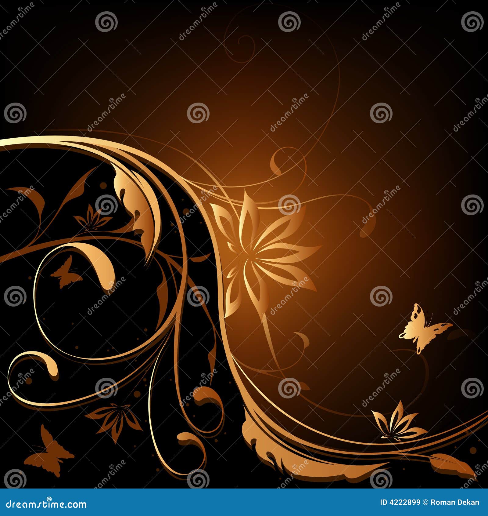 BrownOrange Floral Background Stock Vector Illustration of