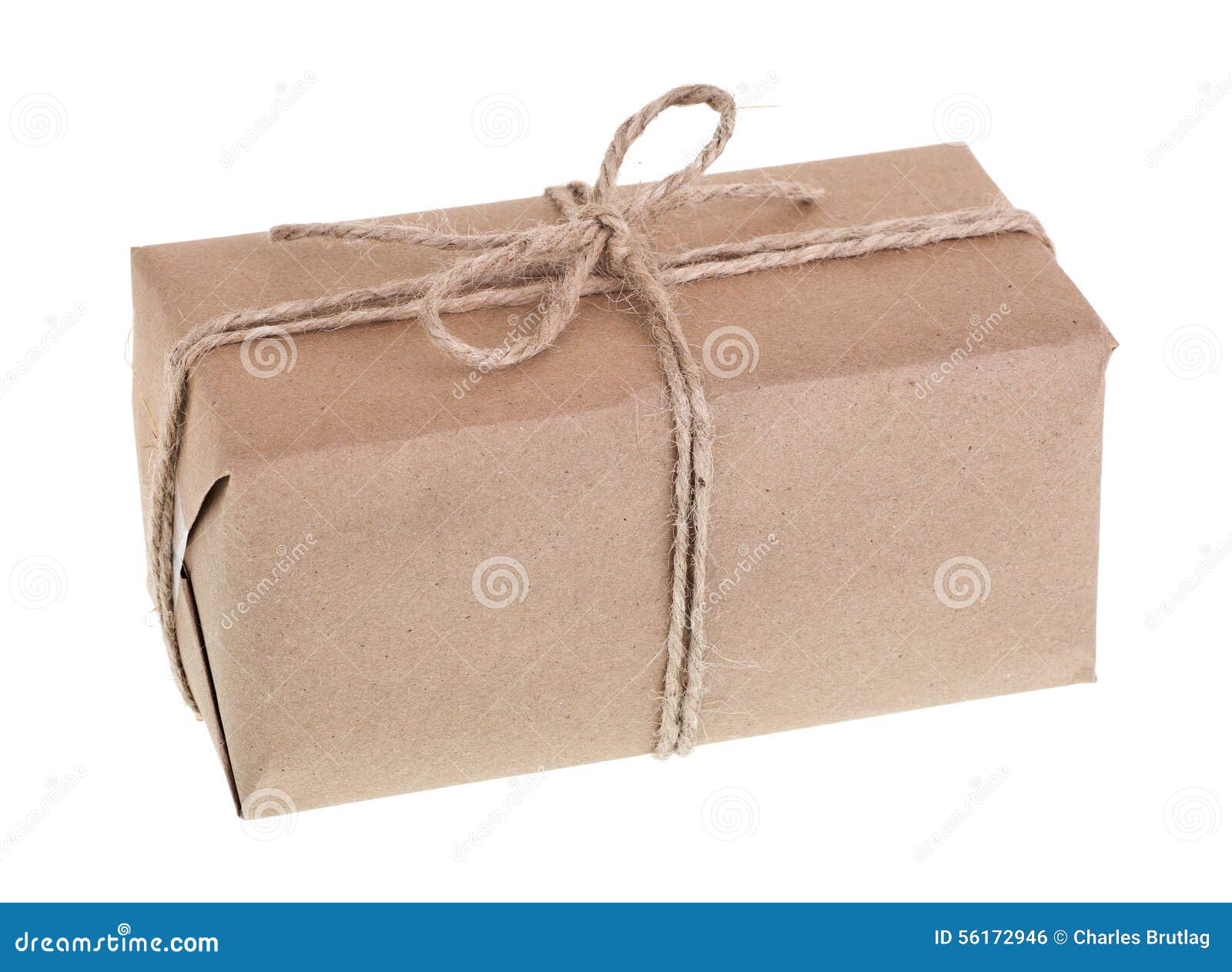 Brown Package Isolated stock photo. Image of string, event 56172946