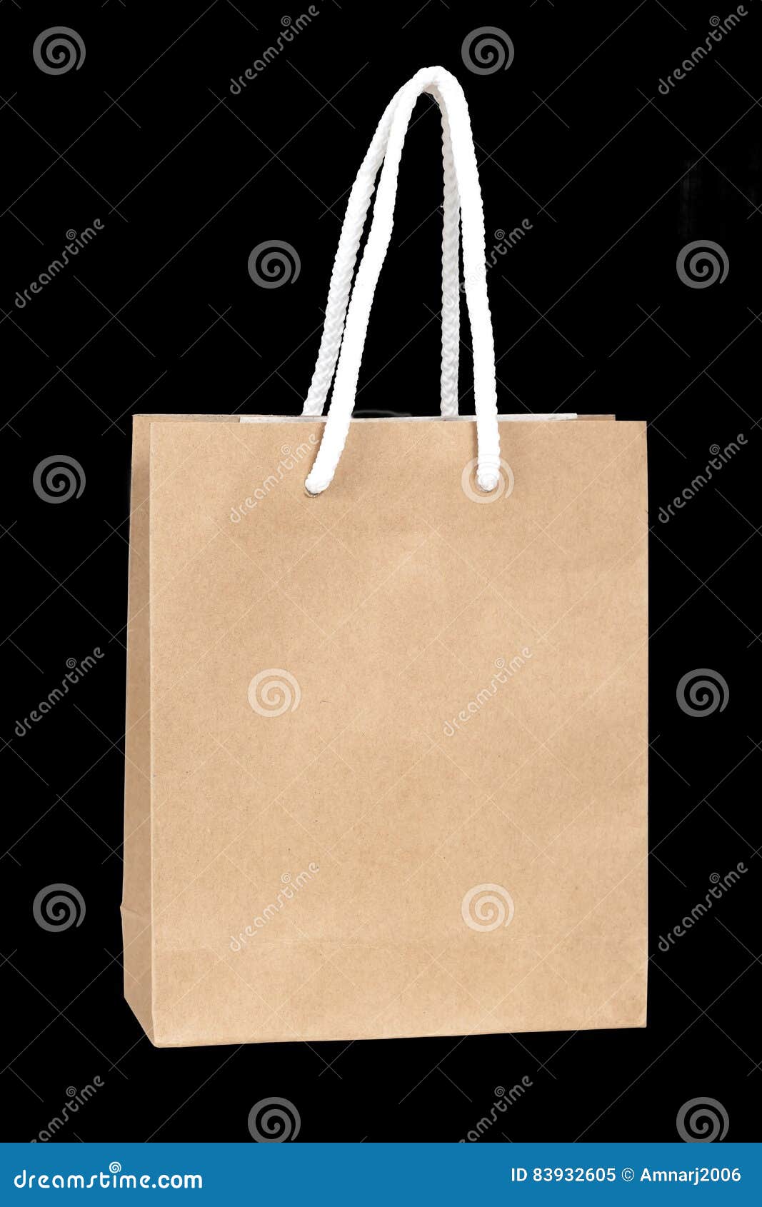 Brown Paper Bag on Background Stock Image Image of commercial, handle