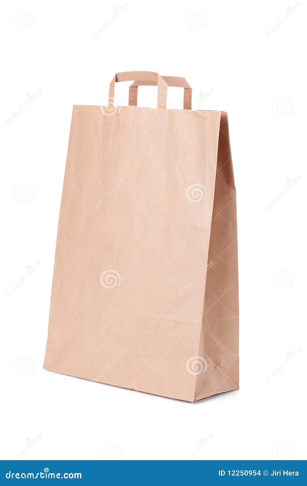 Brown Paper Bag with Handles Stock Photo Image of consumerism, object