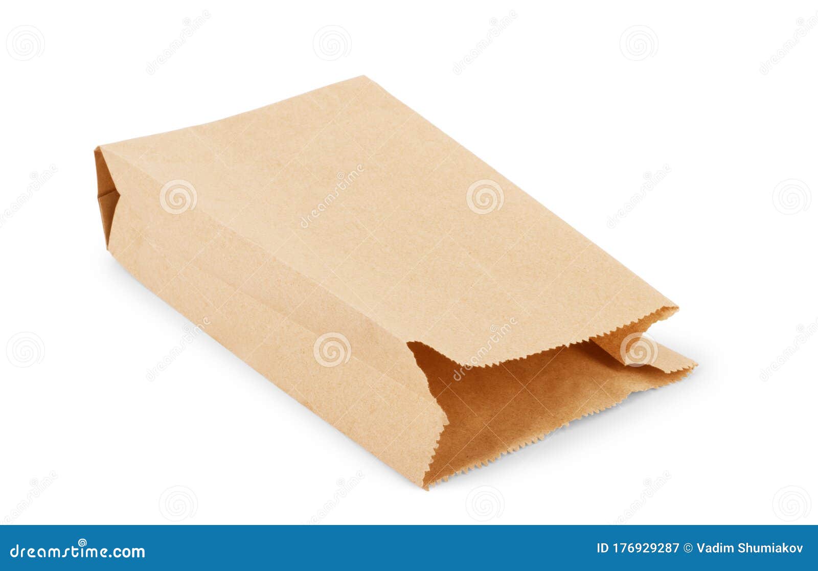 brown paper bag  on white background