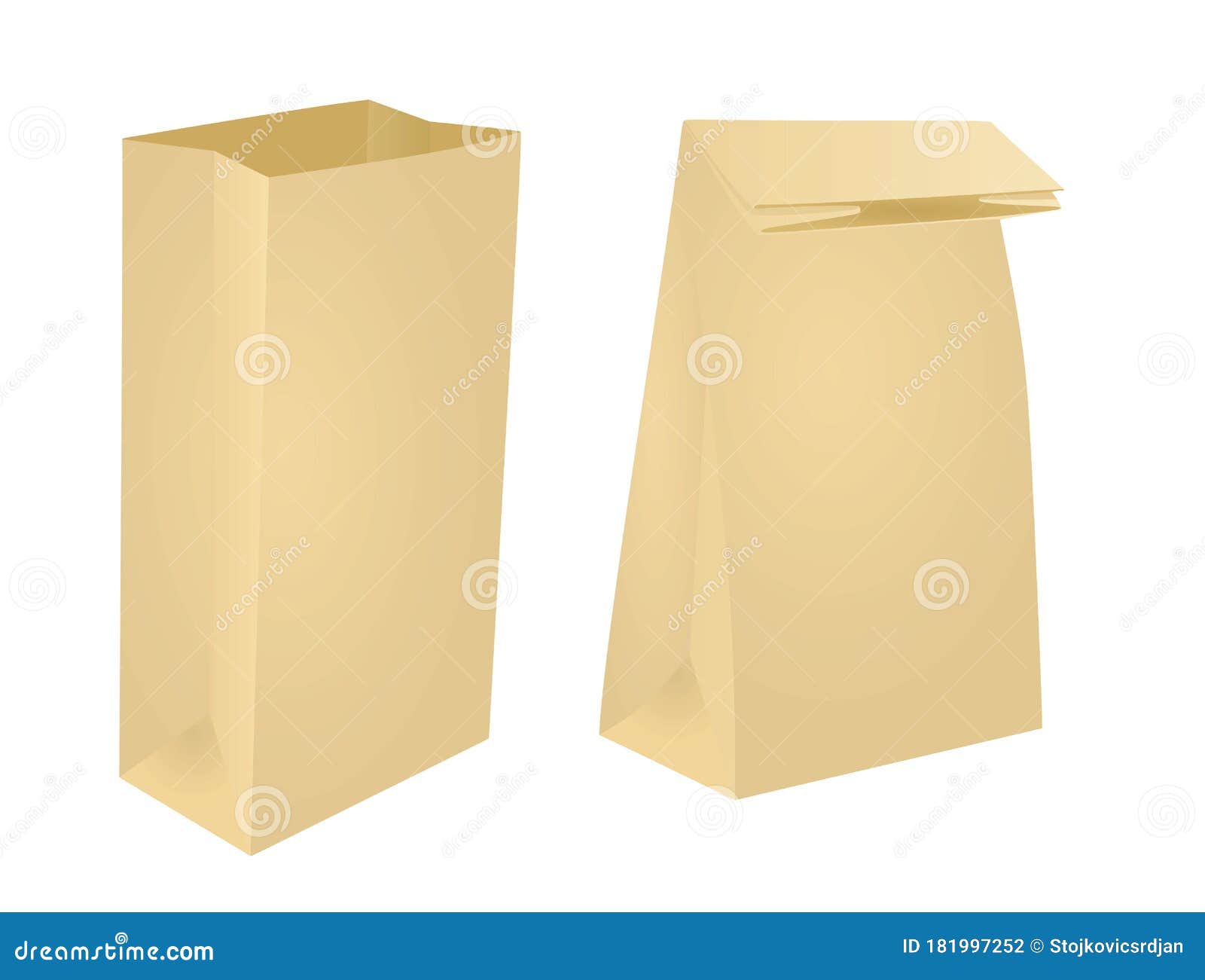 Brown paper bag stock vector. Illustration of commercial - 181997252