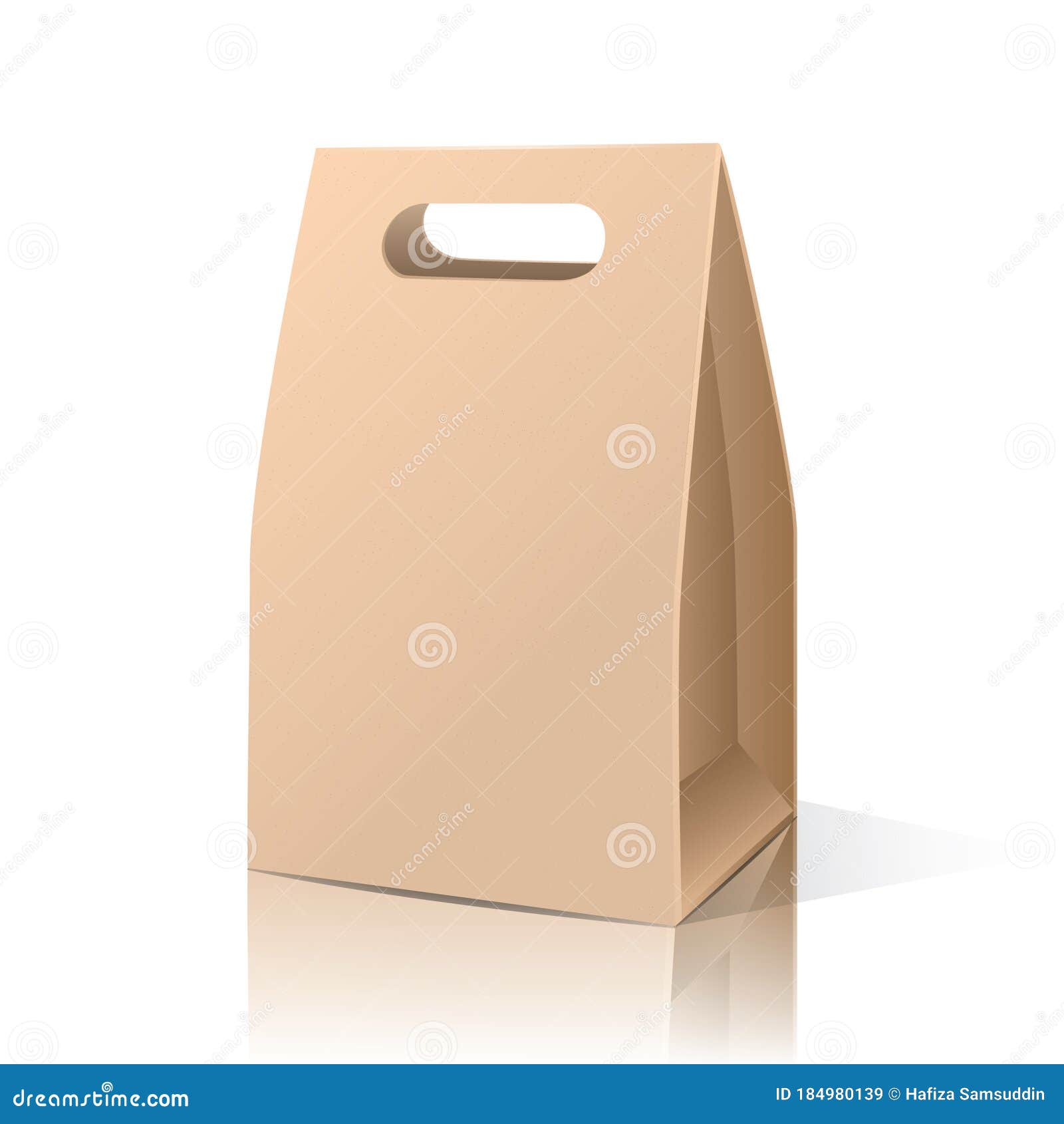 Brown Paper Bag. Vector Illustration Decorative Design Stock