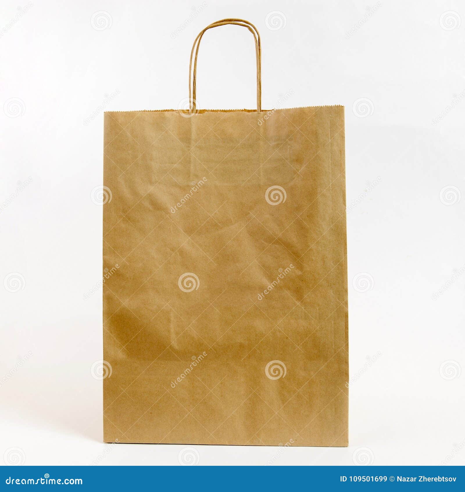 Brown Paper Bag on White Background Stock Image Image of kraft