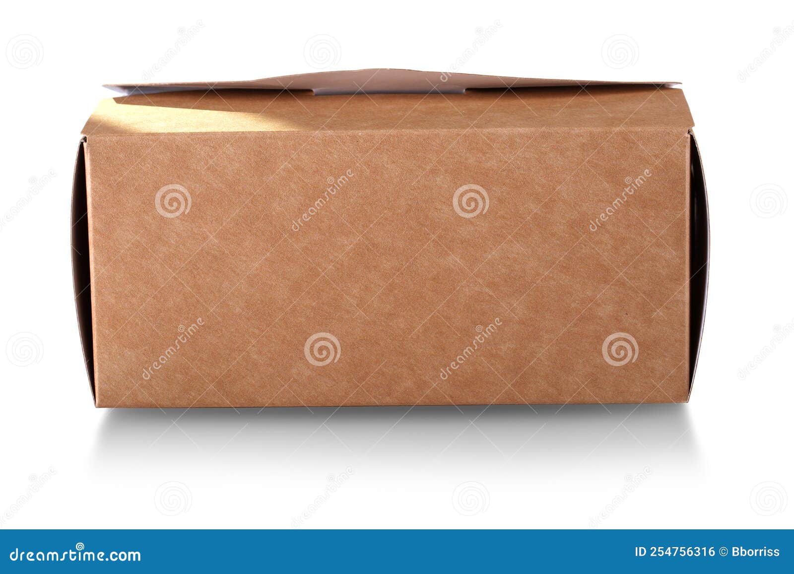 Brown Paper Food Box Isolated on White Background Stock Photo Image