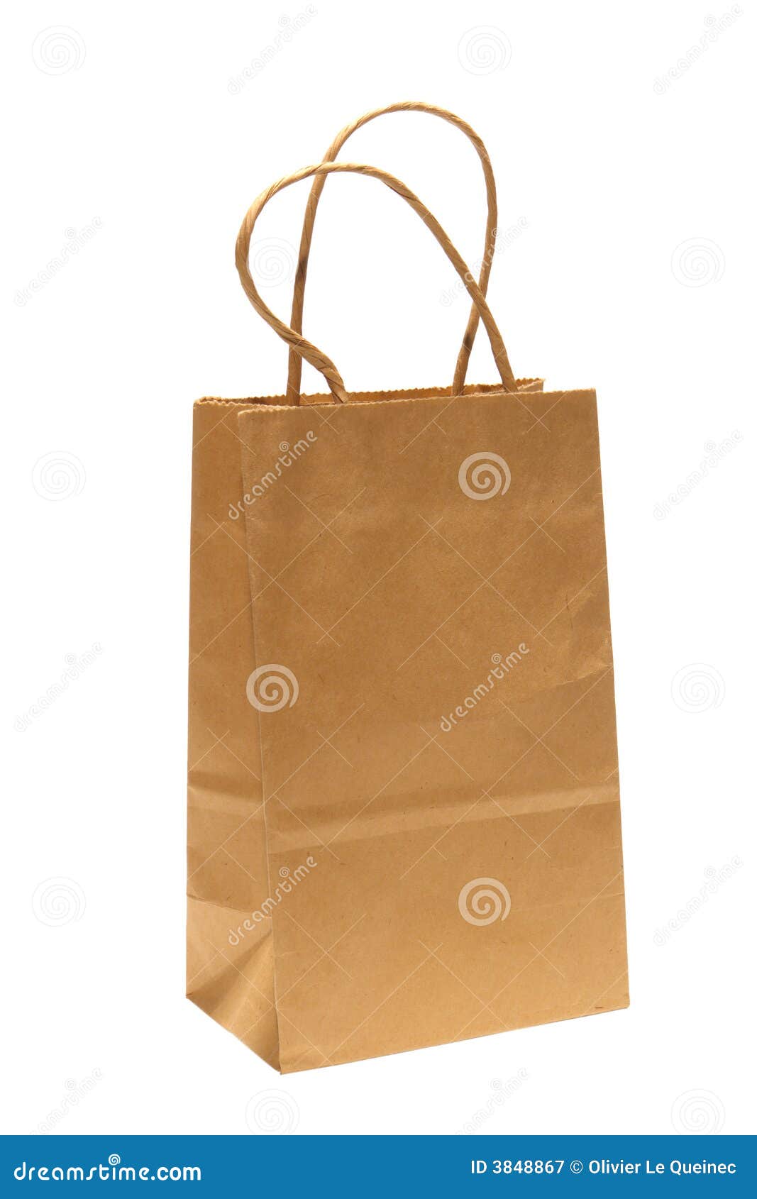 Brown Paper Kraft Shopping Bag Isolated on White Stock Image Image of
