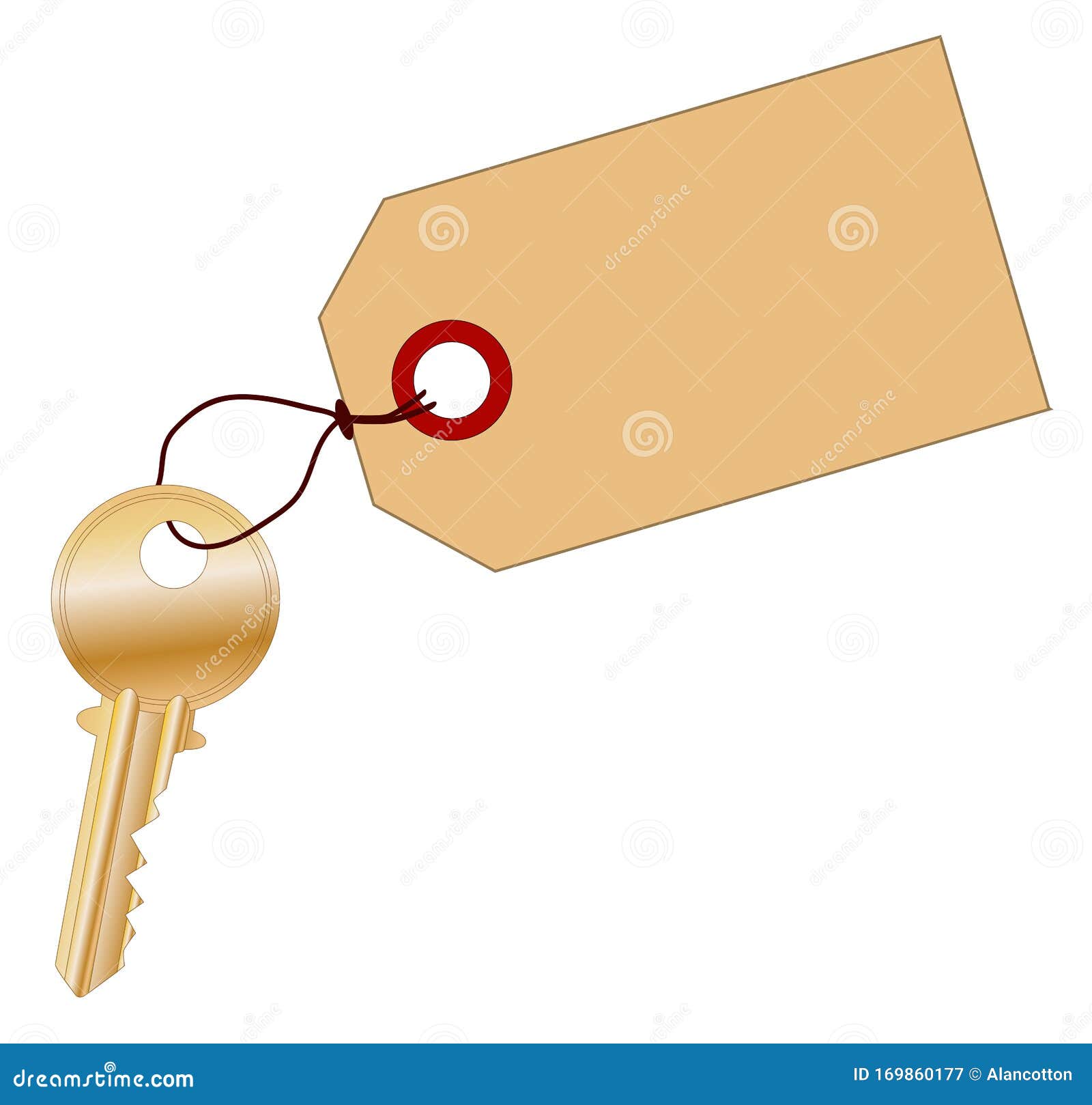 blank tag and brass latch key