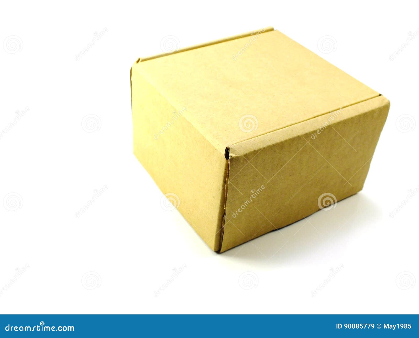 Brown Paper Package Box on White Background Stock Image Image of