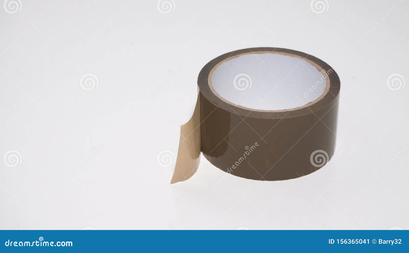 Brown Parcel Tape Roll on White Background. Stock Image Image of