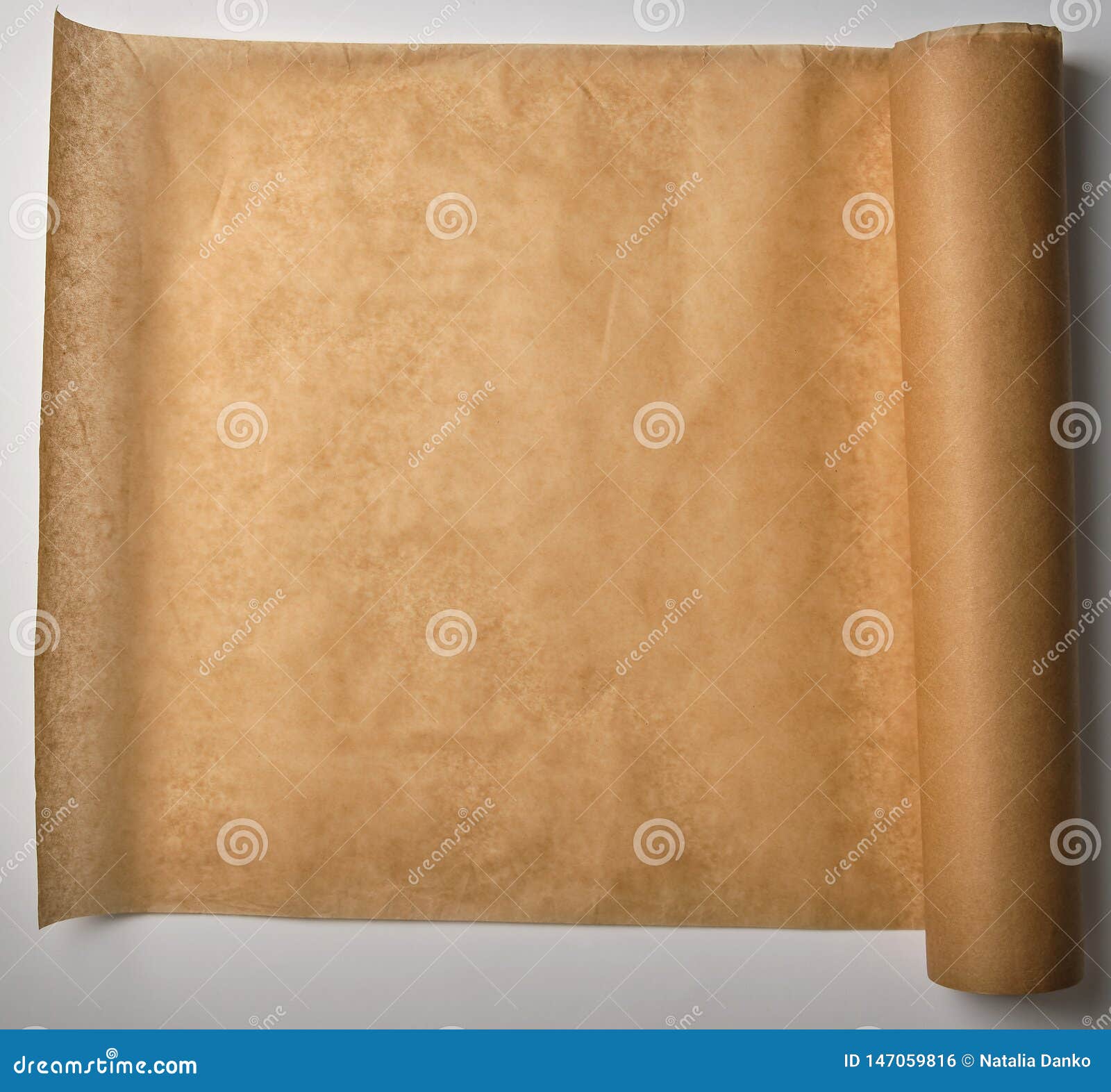 Brown Parchment Baking Paper Wound into a Large Roll Stock Photo