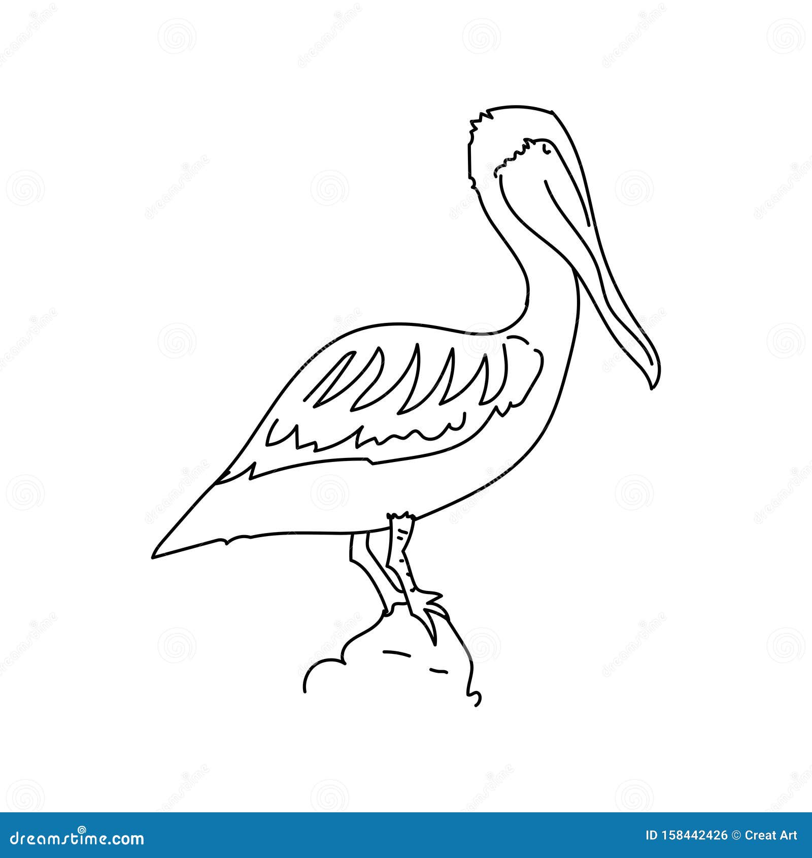 Brown Pelican Bird Illustration Vector Stock Vector - Illustration of