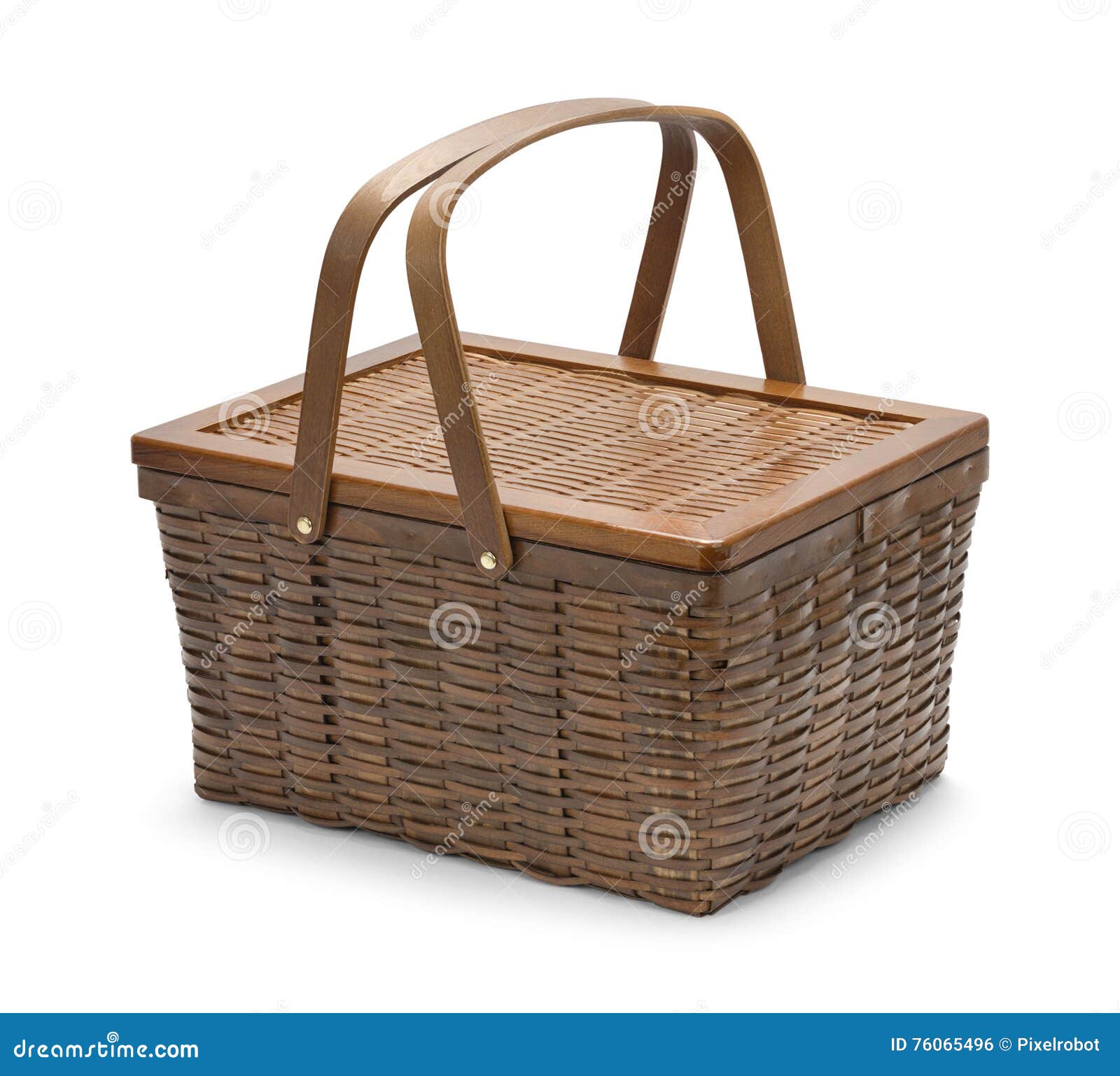 Brown Picnic Basket stock photo. Image of isolated, container 76065496