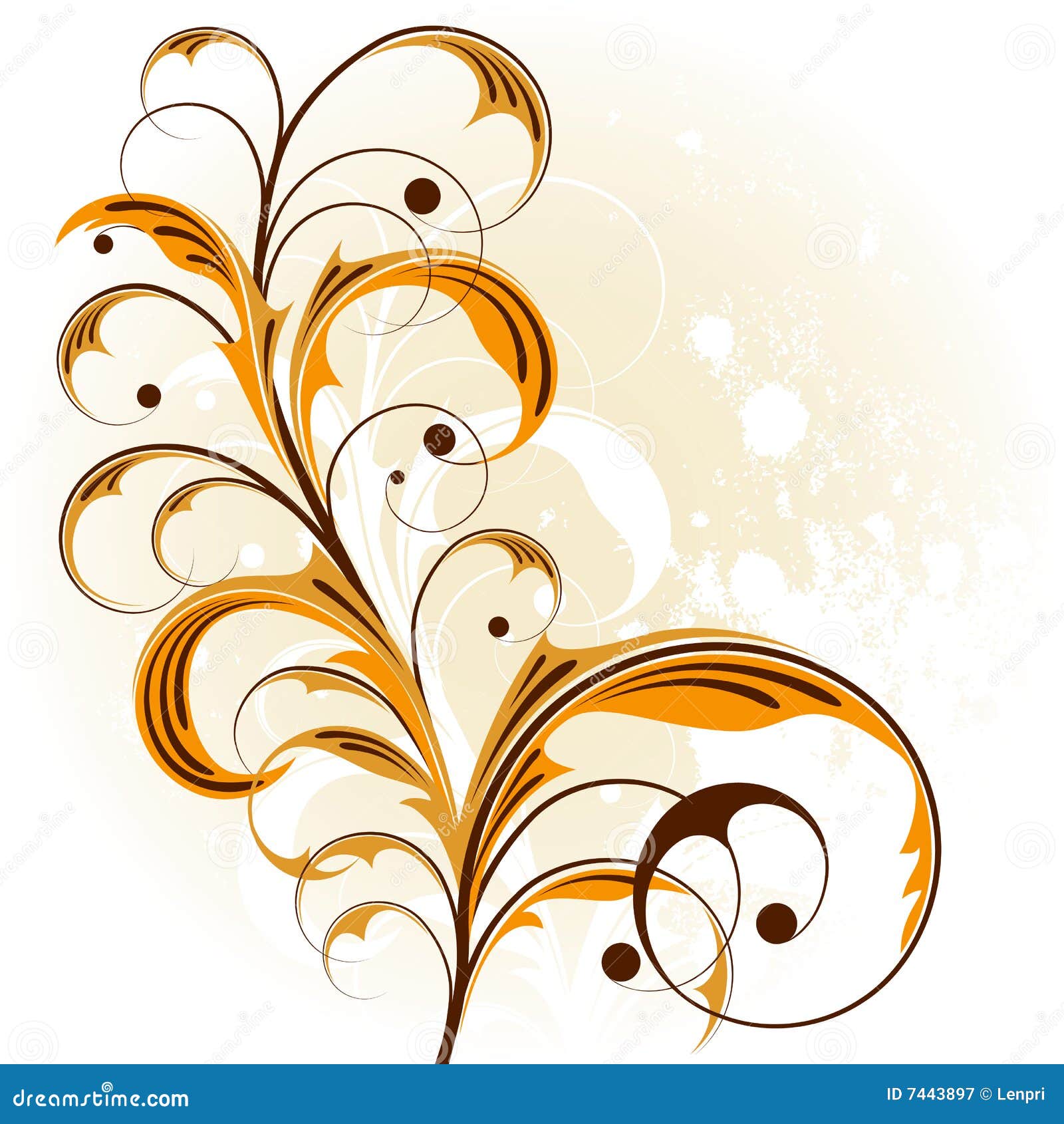 Brown plant stock vector. Illustration of beauty, scroll - 7443897