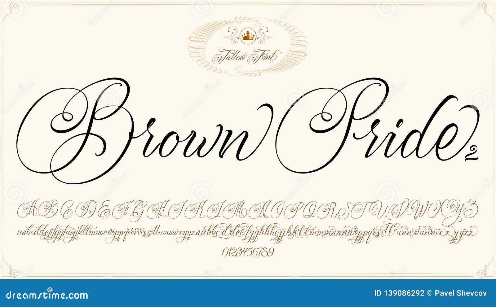 Brown Pride Font Su Marrone Illustrazione Di Stock Illustrazione Di Corsivo Chicano