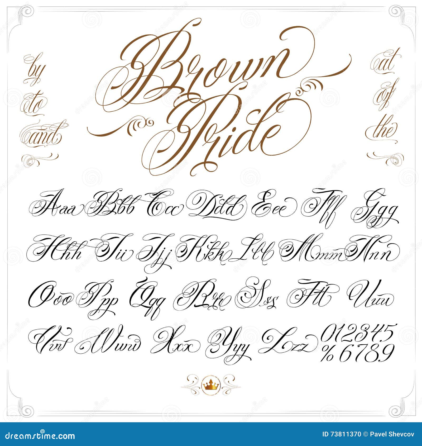 Brown Pride Tattoo Font Set Illustrazione Vettoriale Illustrazione Di Chicano Handwriting