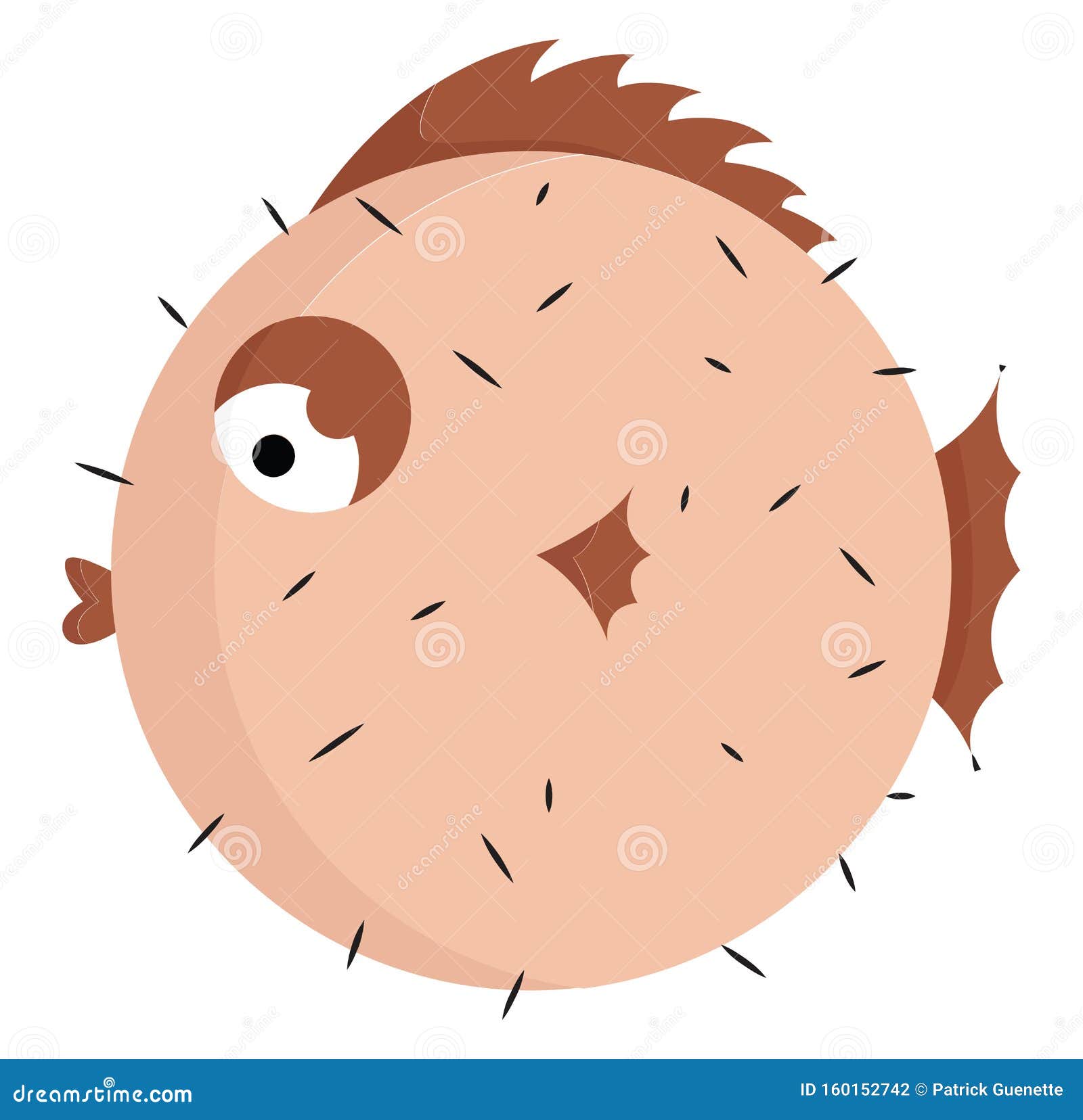 Download Brown-colored Puffer Fish Vector Or Color Illustration ...