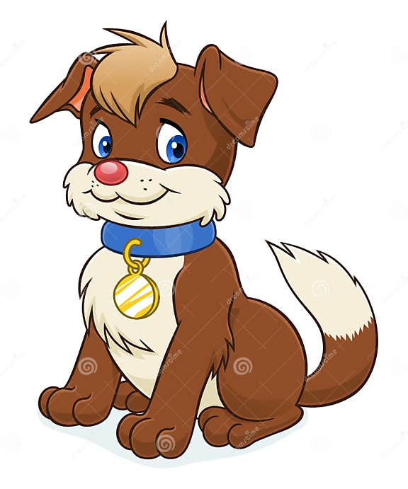 Brown puppy stock vector. Illustration of cute, little - 73526989