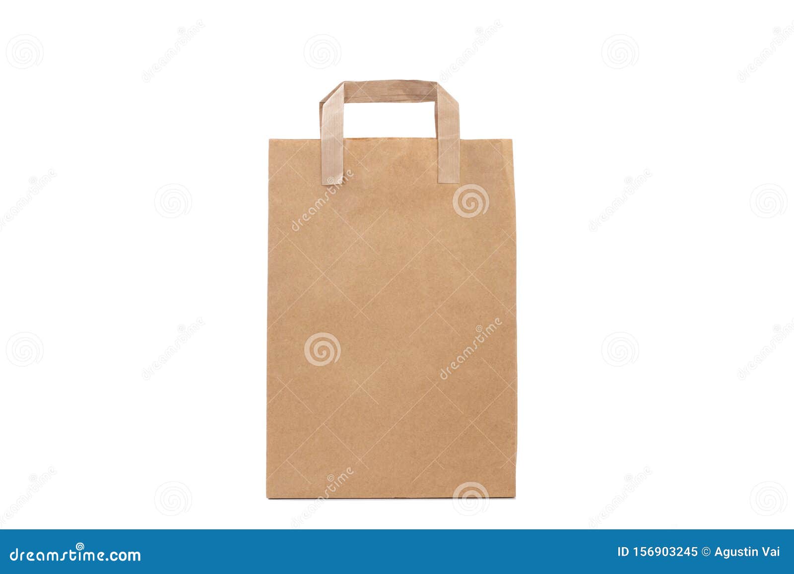 A Brown Paper Gift Bag with Handles Stock Image - Image of white, green ...