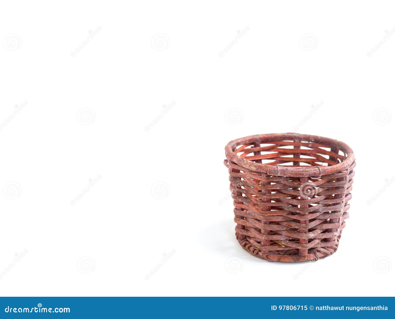 Brown Rattan on White Background Stock Image Image of empty, craft
