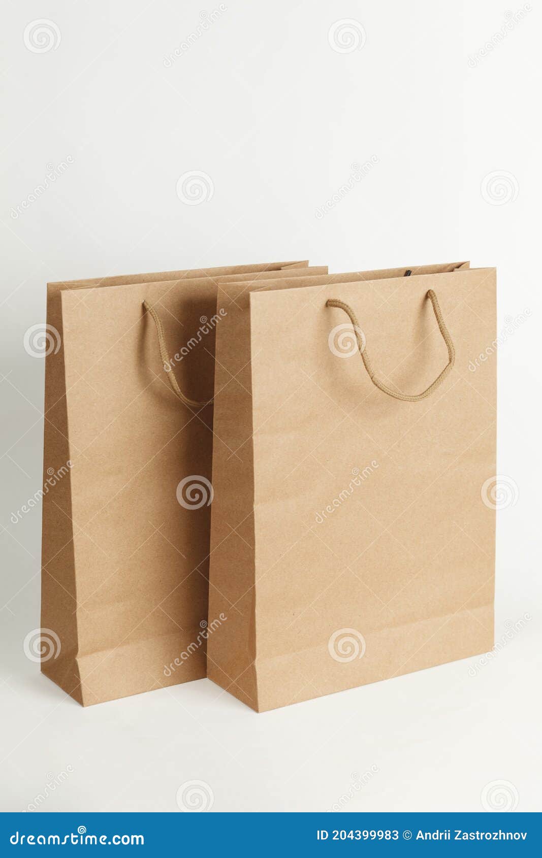 Download Brown Recycled Paper Bag On White Background. Mockup With ...