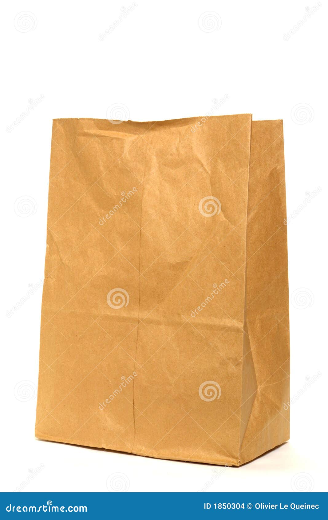 Brown Recycled Paper Grocery Bag Over White Stock Photo Image of