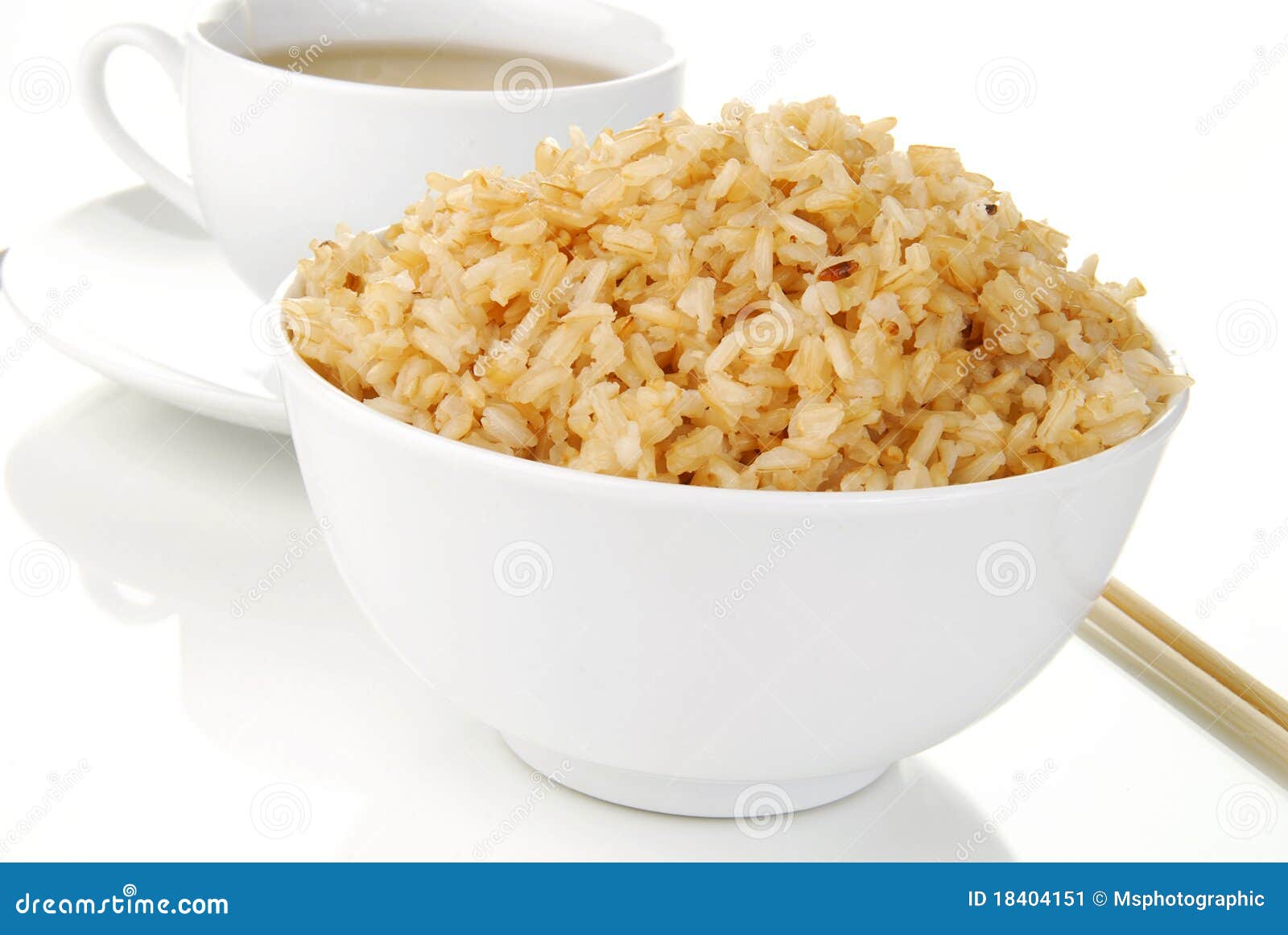 Brown rice and green tea stock image. Image of beverage 18404151