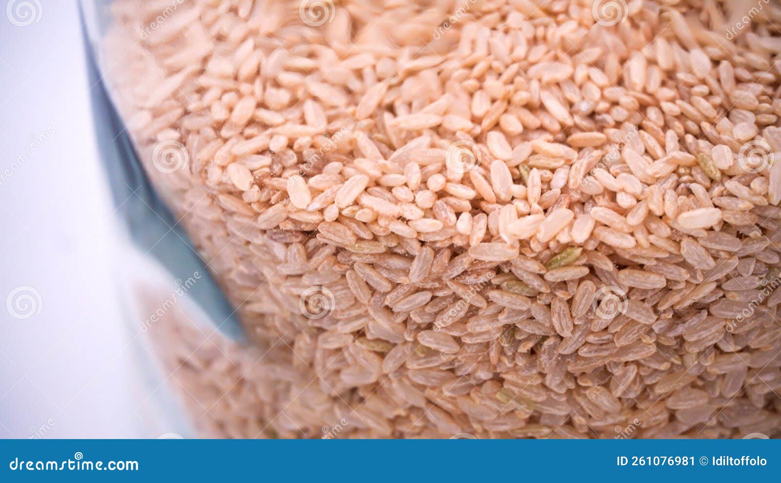Brown Rice Low Carbohydrate on an Isolated White Background Stock