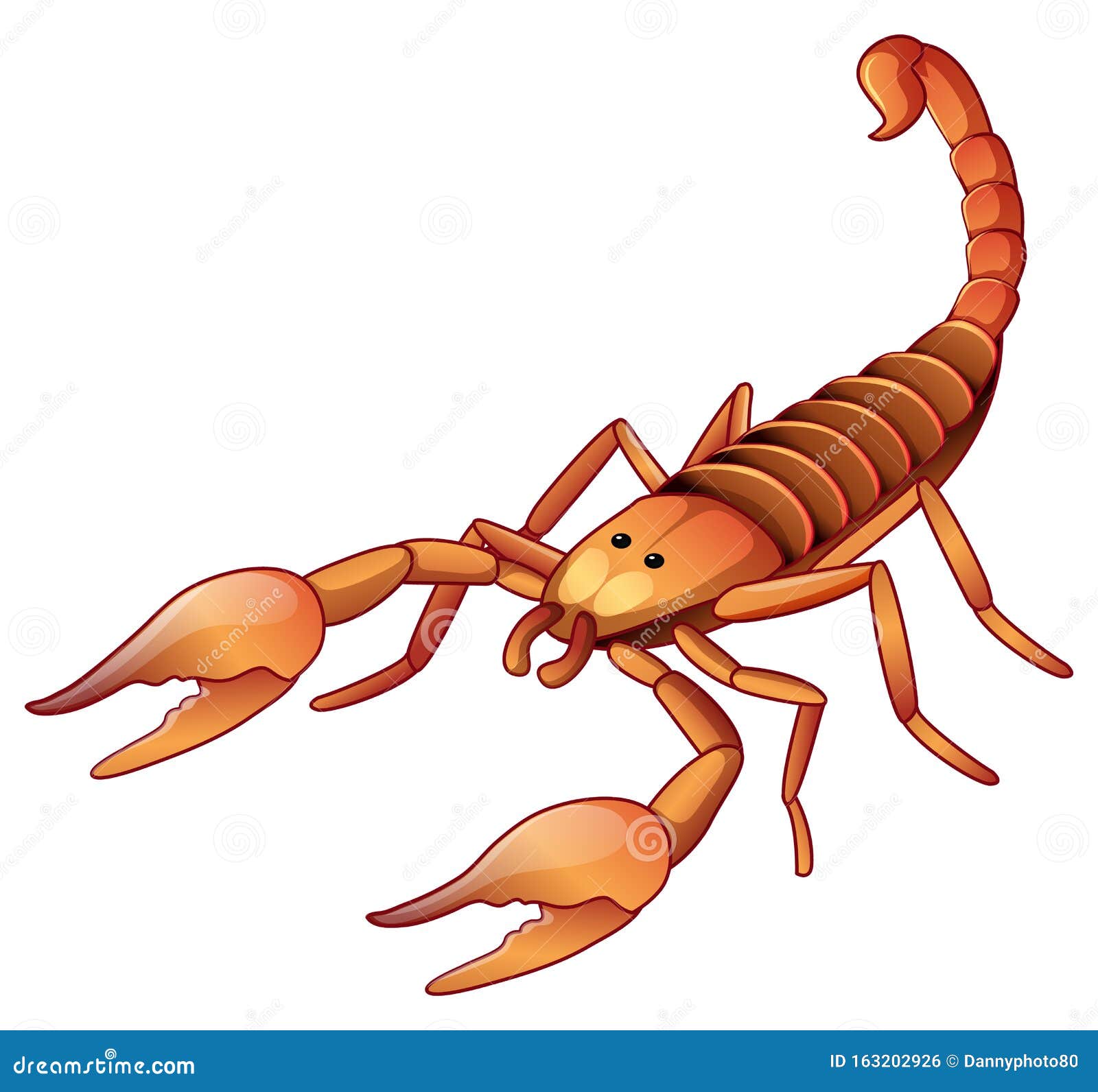 Scorpion Animal Cartoon Character Isolated On White Background. Royalty