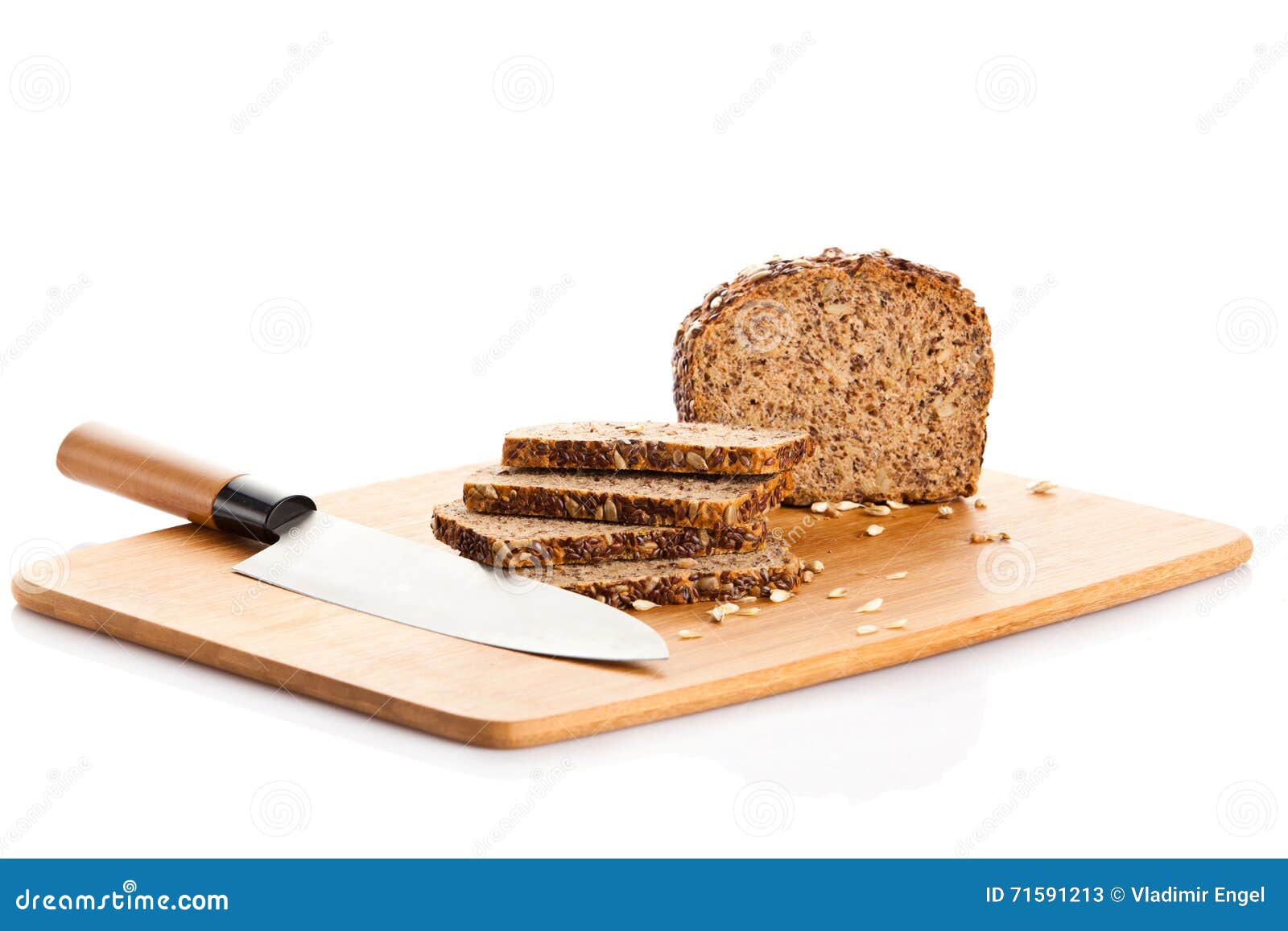 brown seed biobread  on white background