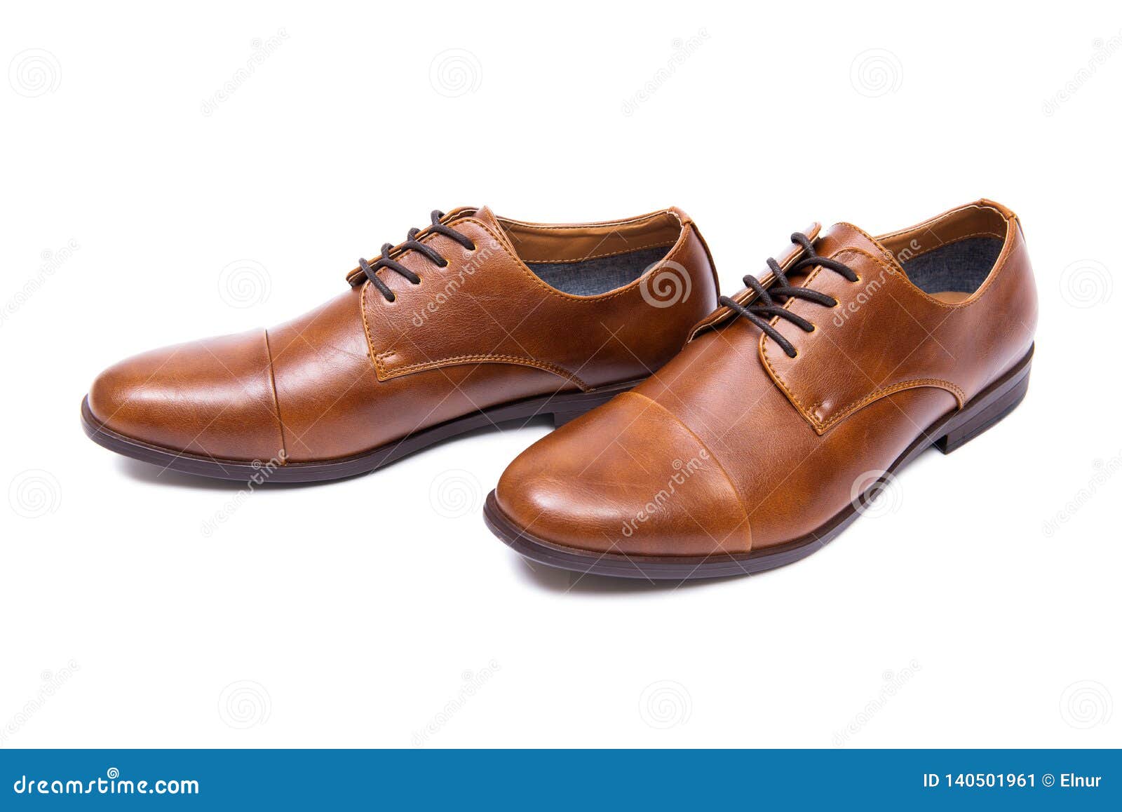 The Brown Shoes Isolated on White Background Stock Image - Image of ...