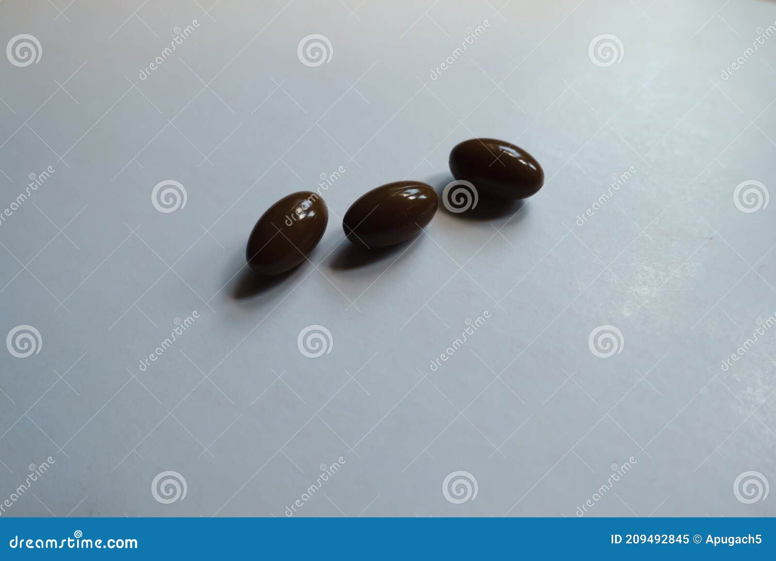Brown Capsules of Vitamin D3 Three Items Stock Image Image of oblong