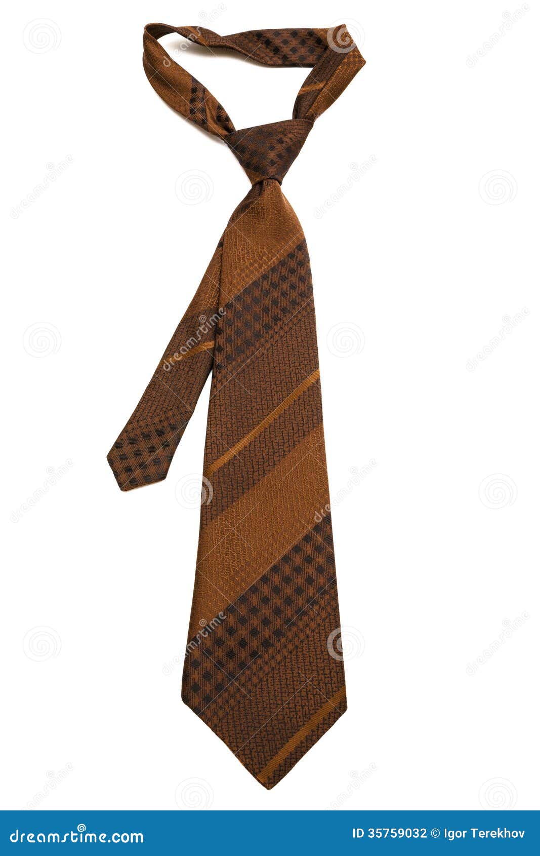 Brown striped tie stock photo. Image of single, elastic 35759032
