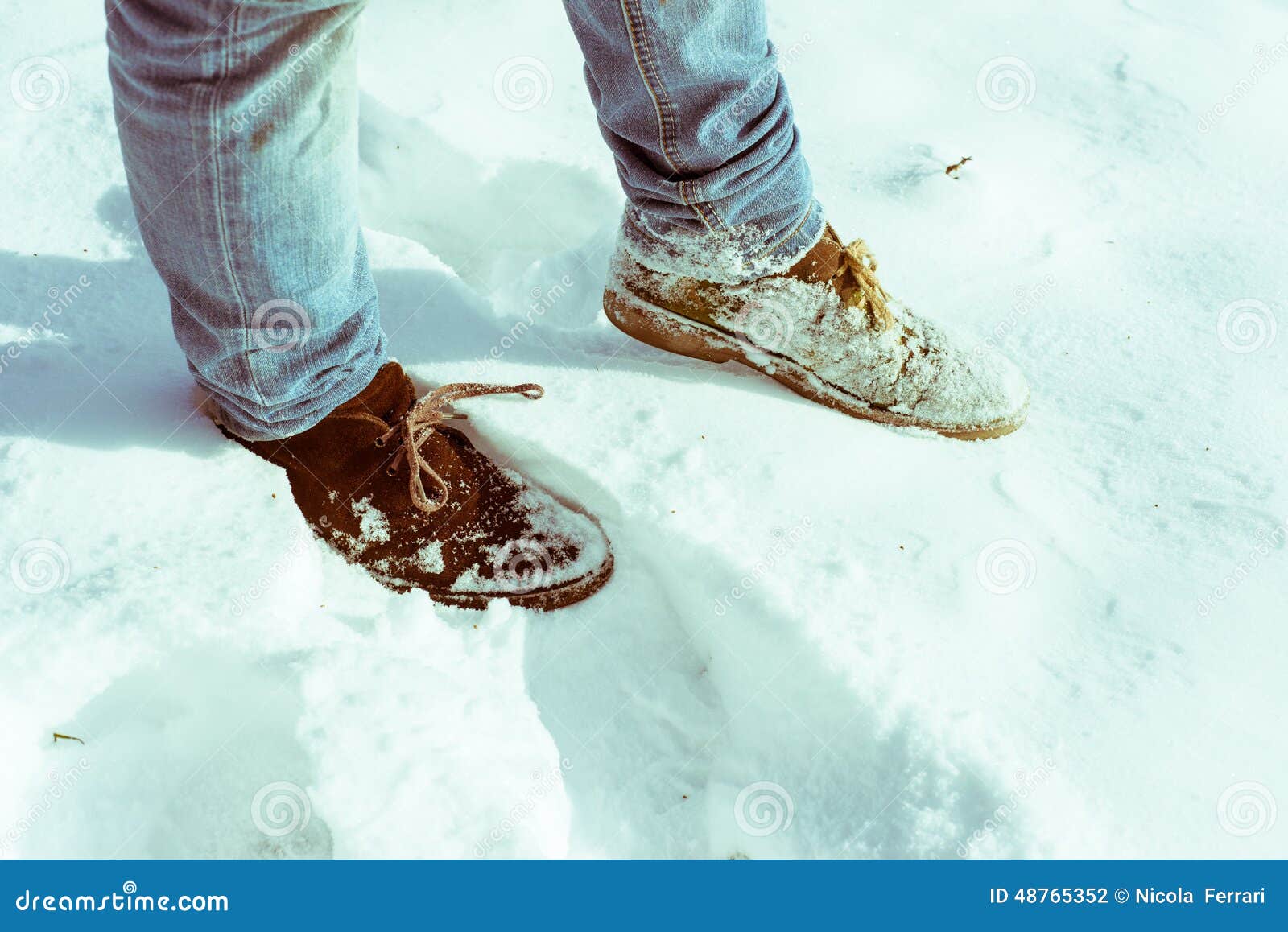 suede boots in snow