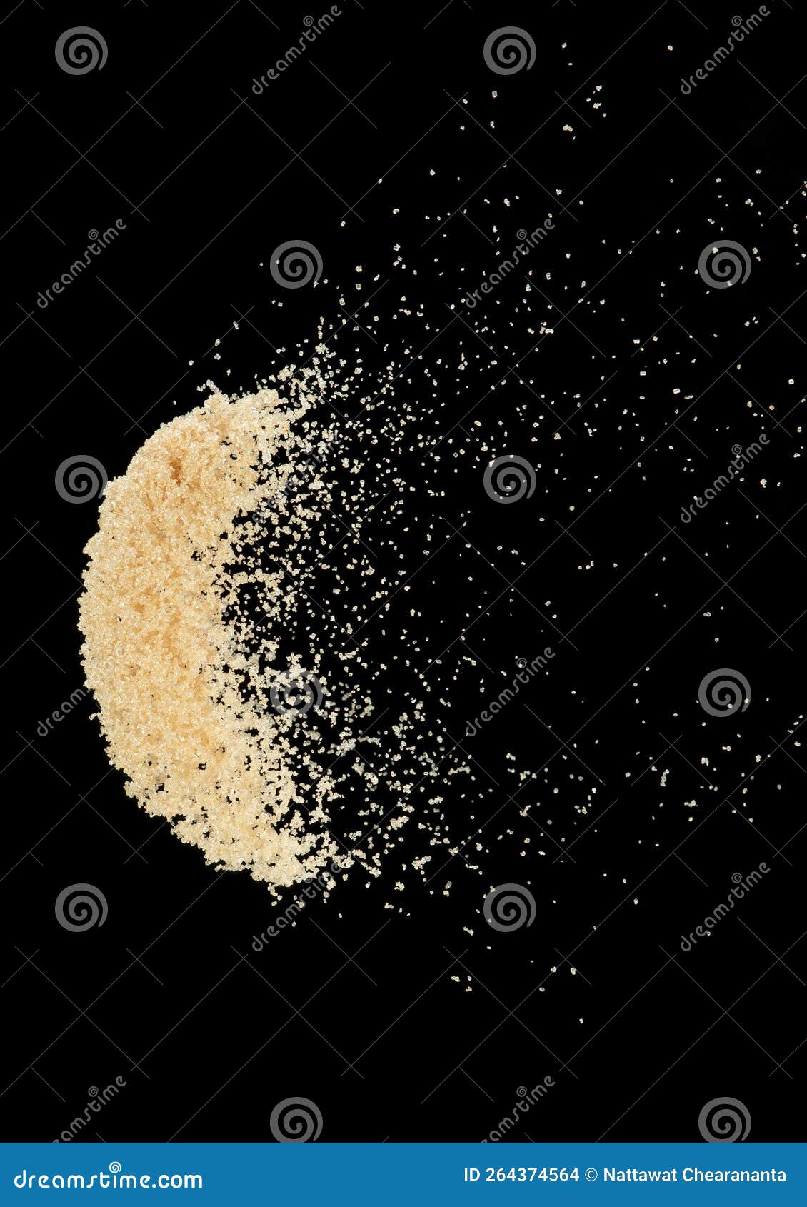 Brown Sugar Flying Explosion, Brown Grain Sugar Explode Abstract Cloud