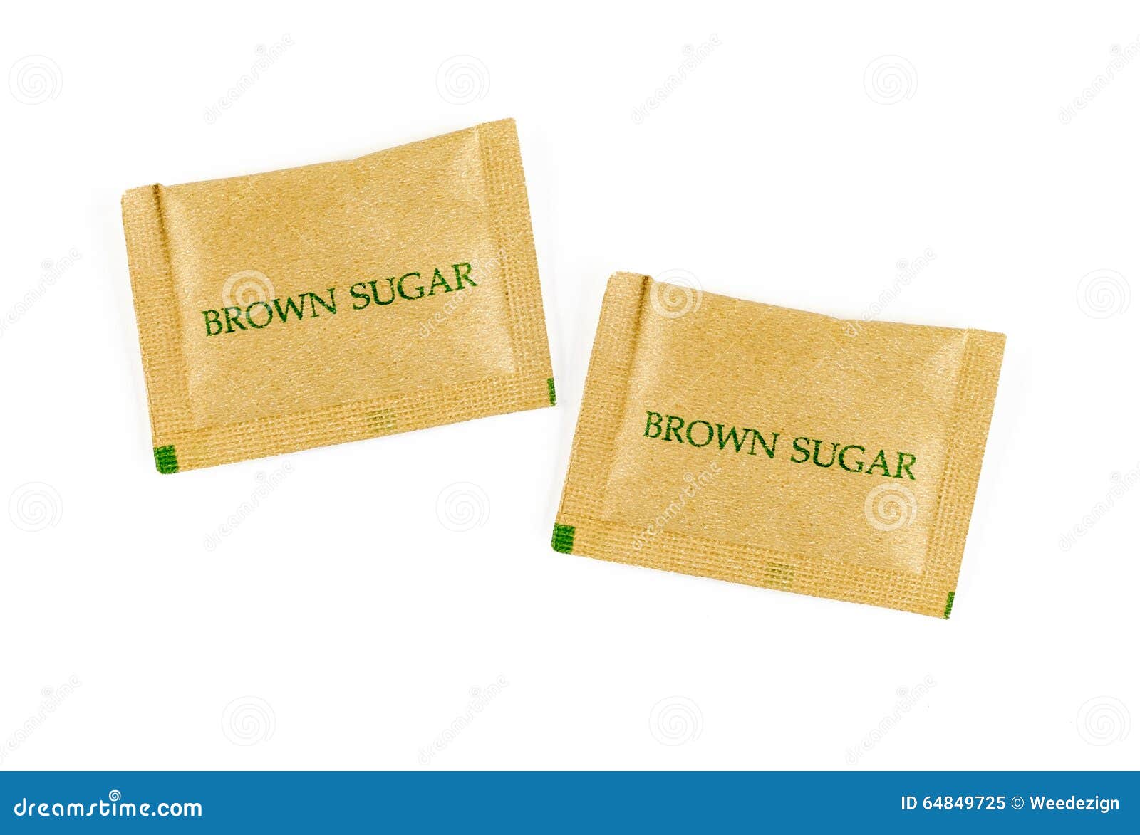 Brown Sugar Sachet Isolated on White Background Stock Image Image of