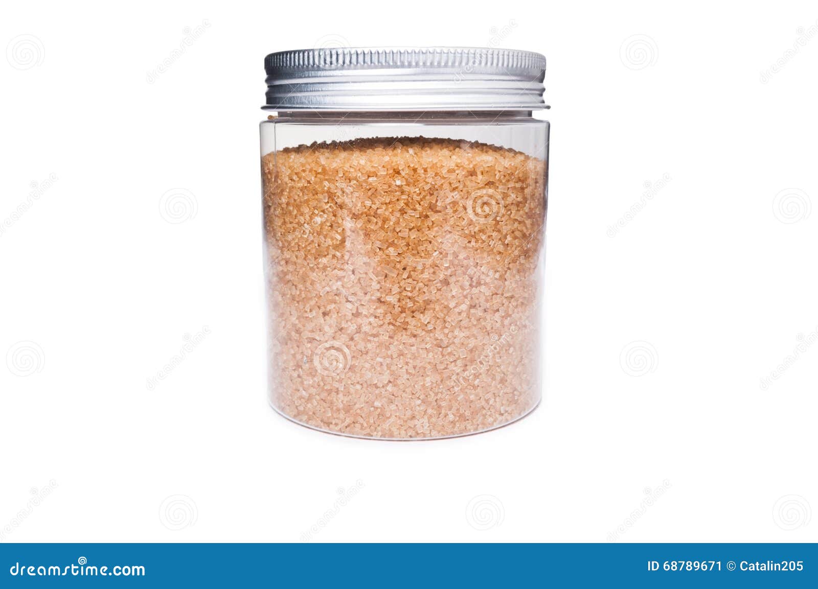 Brown Sugar in Transparent Plastic Jar Storage Container Stock Image -  Image of cooking, close: 68789671