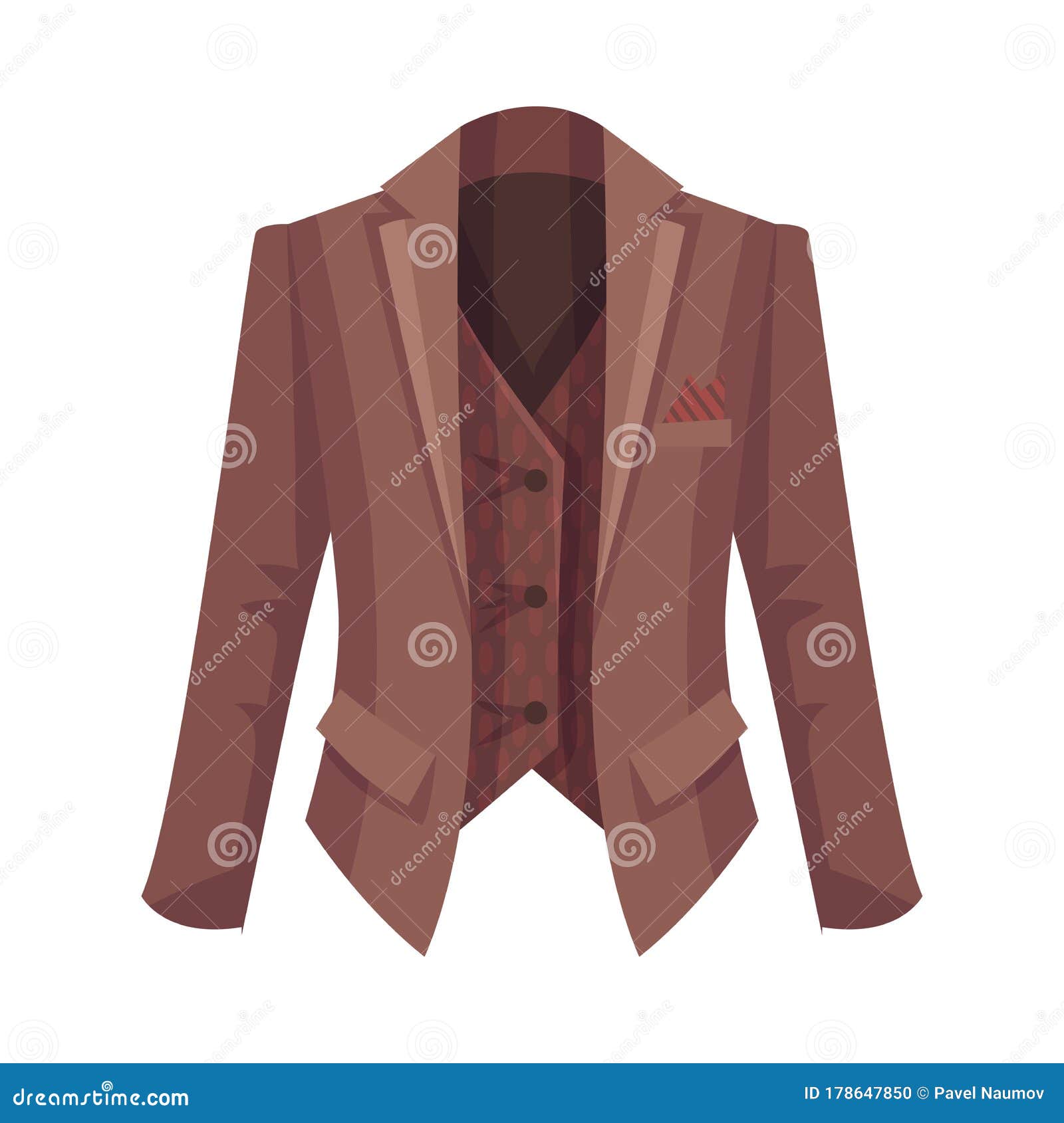 Buttoned Brown Leather Cartoon Vector | CartoonDealer.com #16710099