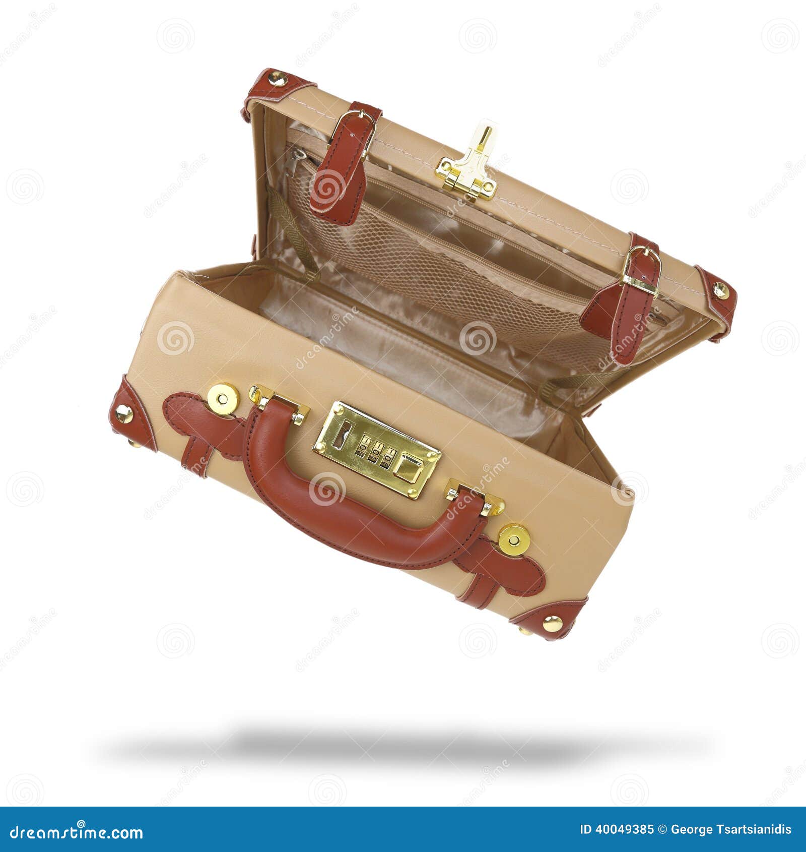 Brown suitcase stock image. Image of beige, leisure, isolated 40049385