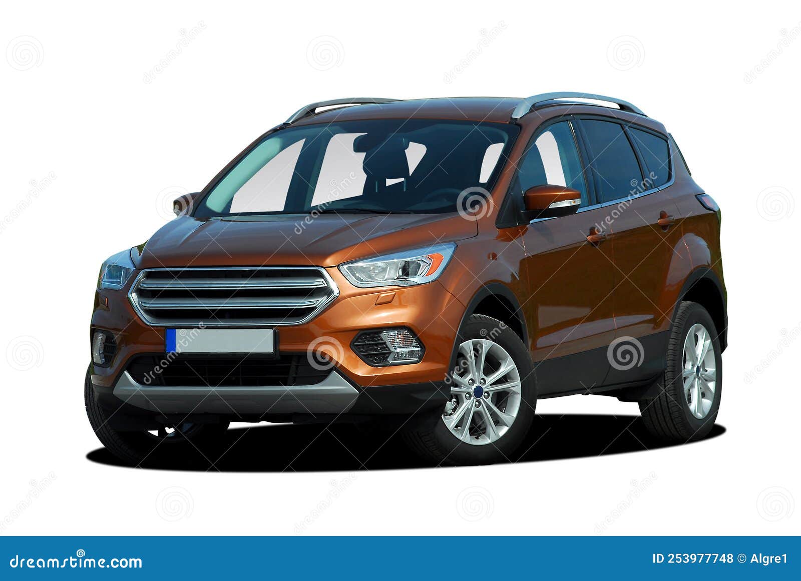Brown SUV on a White Background, Front View Stock Photo Image of