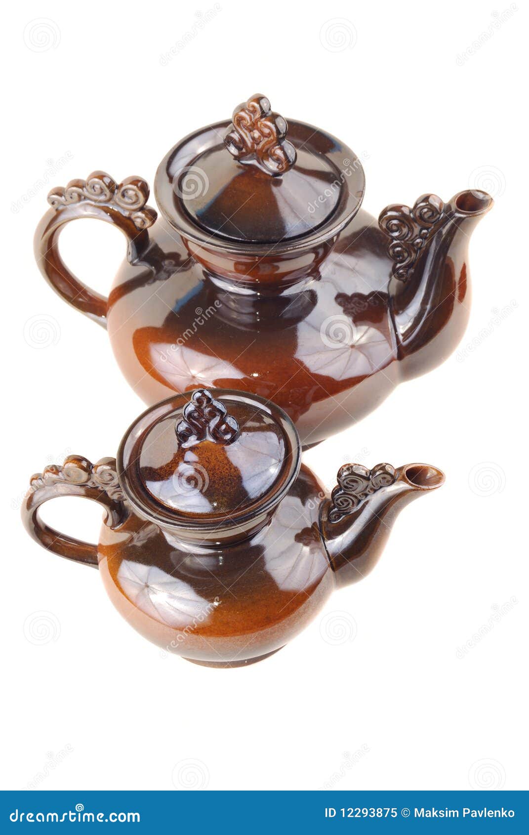 Brown teapots stock image. Image of herbal, east, japanese 12293875