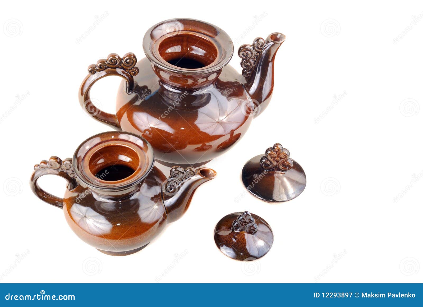 Brown teapots stock image. Image of japan, herbal, afternoon 12293897
