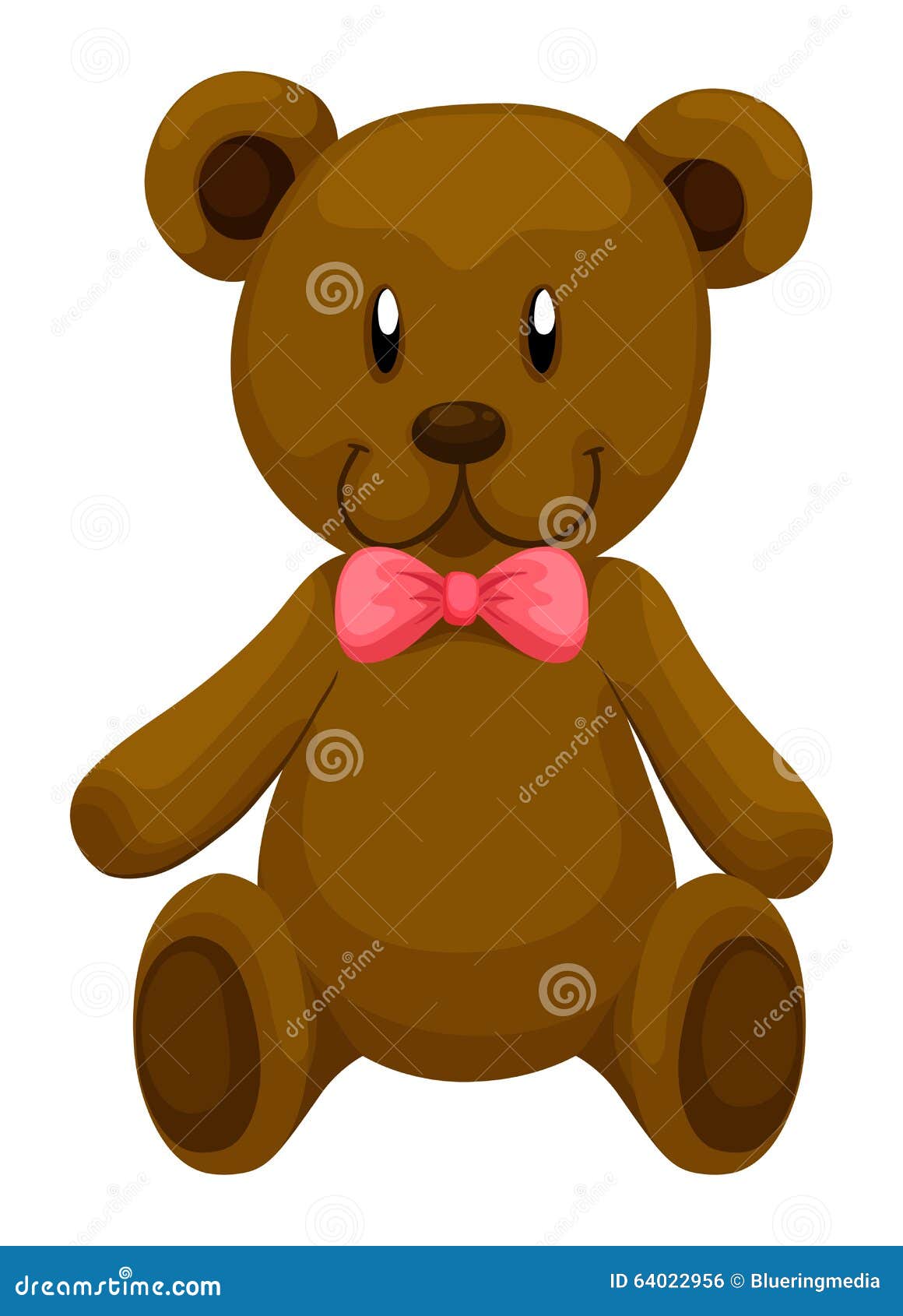 Brown Teddy Bear with Red Ribbon Stock Vector Illustration of drawing