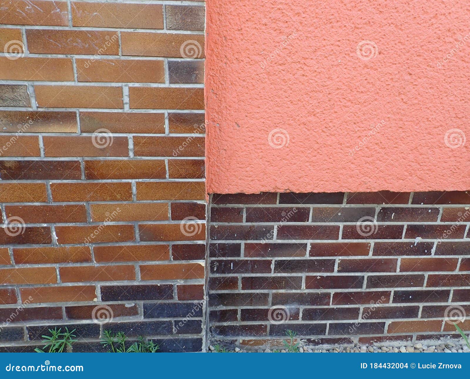 Brown Tile Brick Texture on a Red Wall Stock Photo Image of rectangles, house 184432004