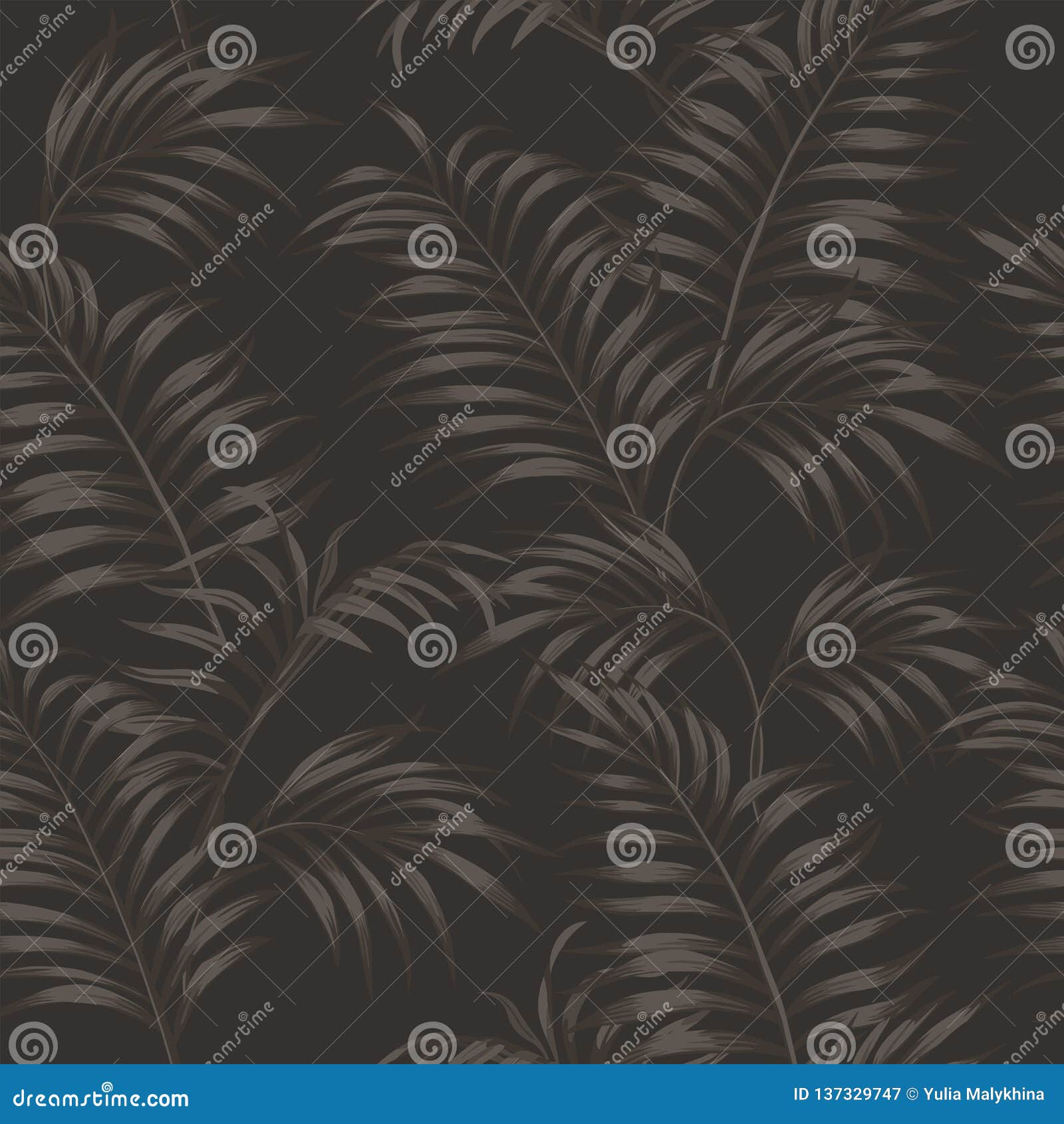 brown tropical leaves seamless taup background