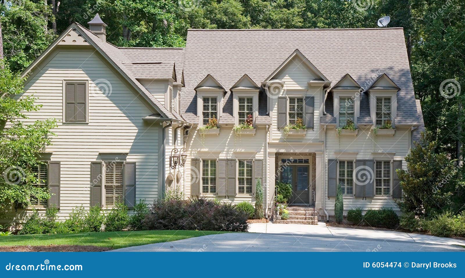 Brown Two Story Siding stock photo. Image of house, door 6054474