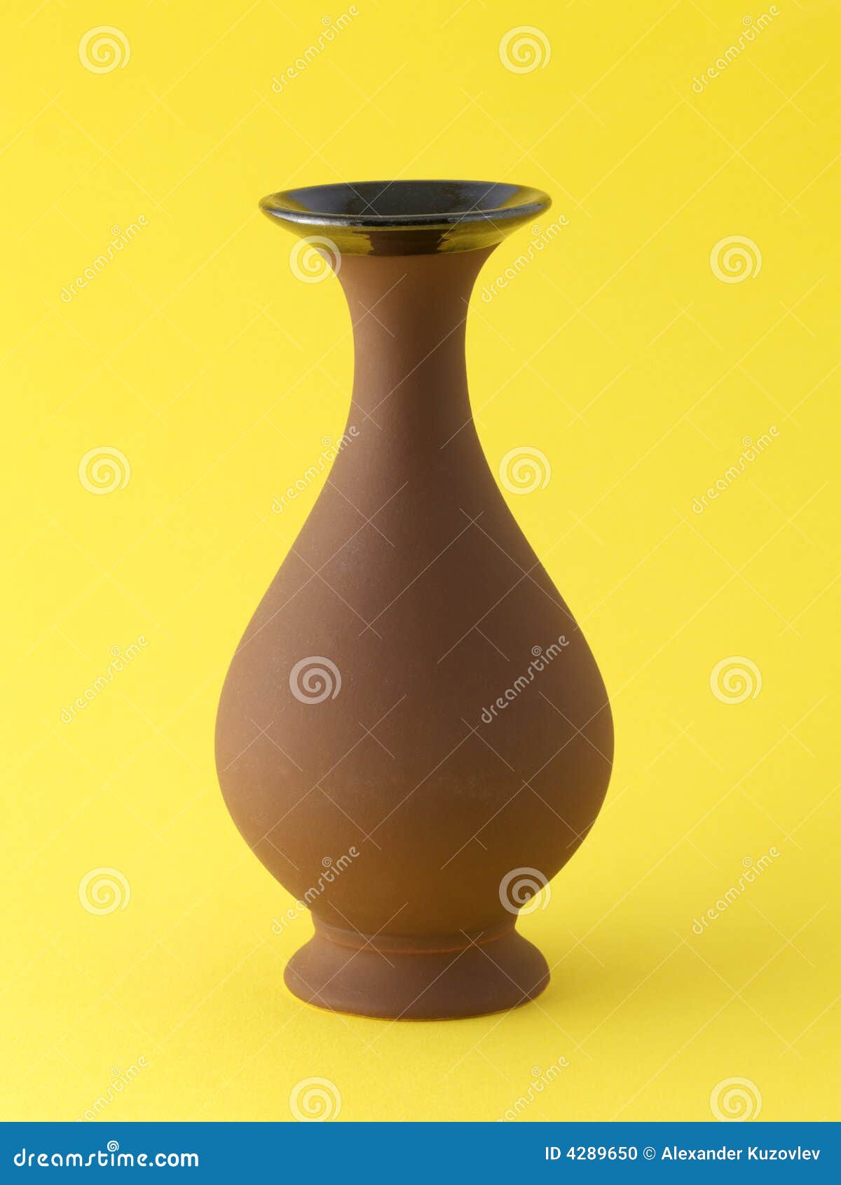 Brown vases on yellow stock photo. Image of close, east 4289650
