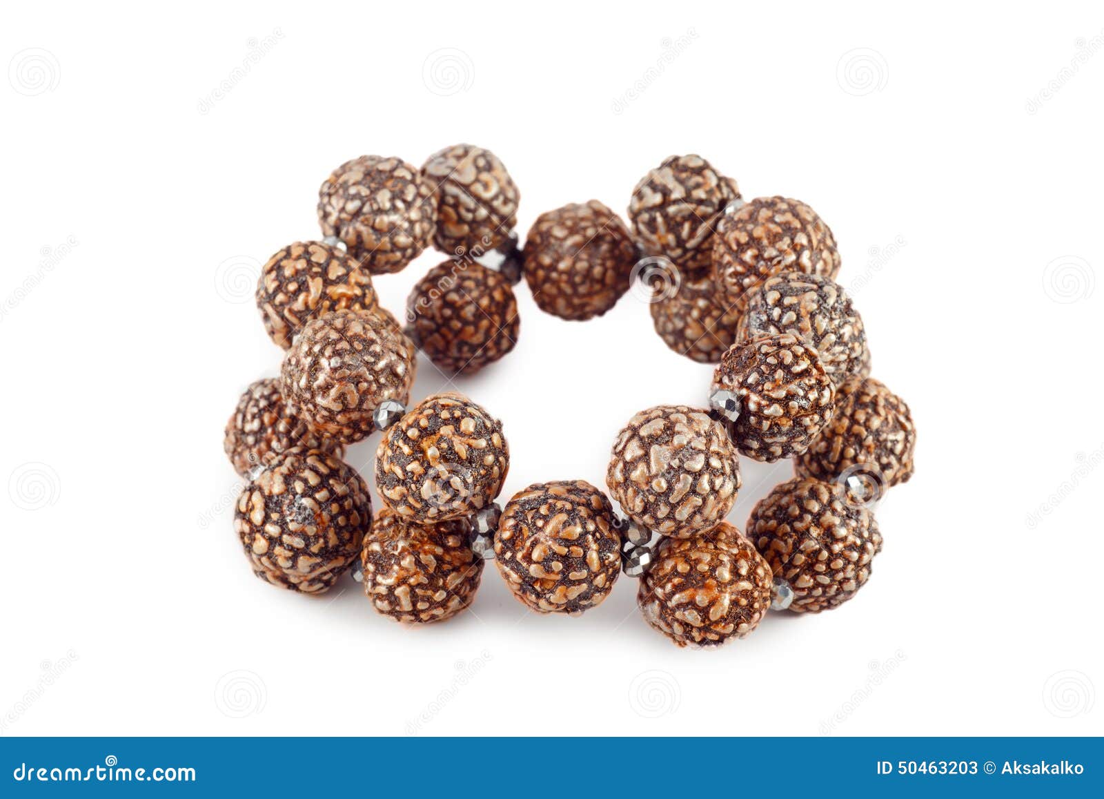 Brown Wooden Beads Bracelet Stock Image Image of carved, fashion