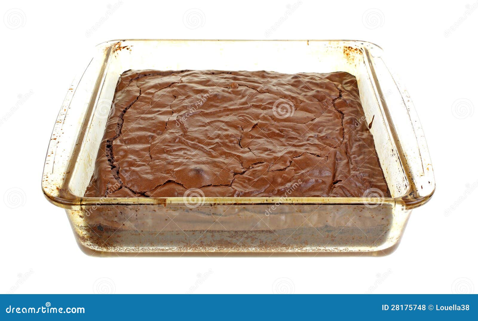 Brownies Baked Old Glass Dish Angle View Stock Photo Image of food