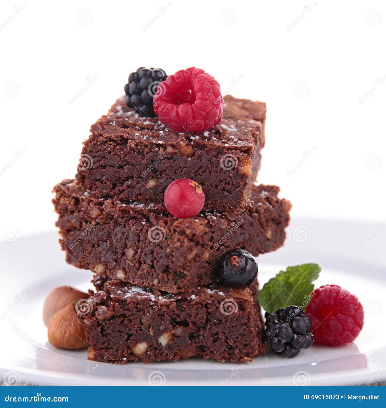 Brownies with berry stock image. Image of breakfast, brownies 69015873