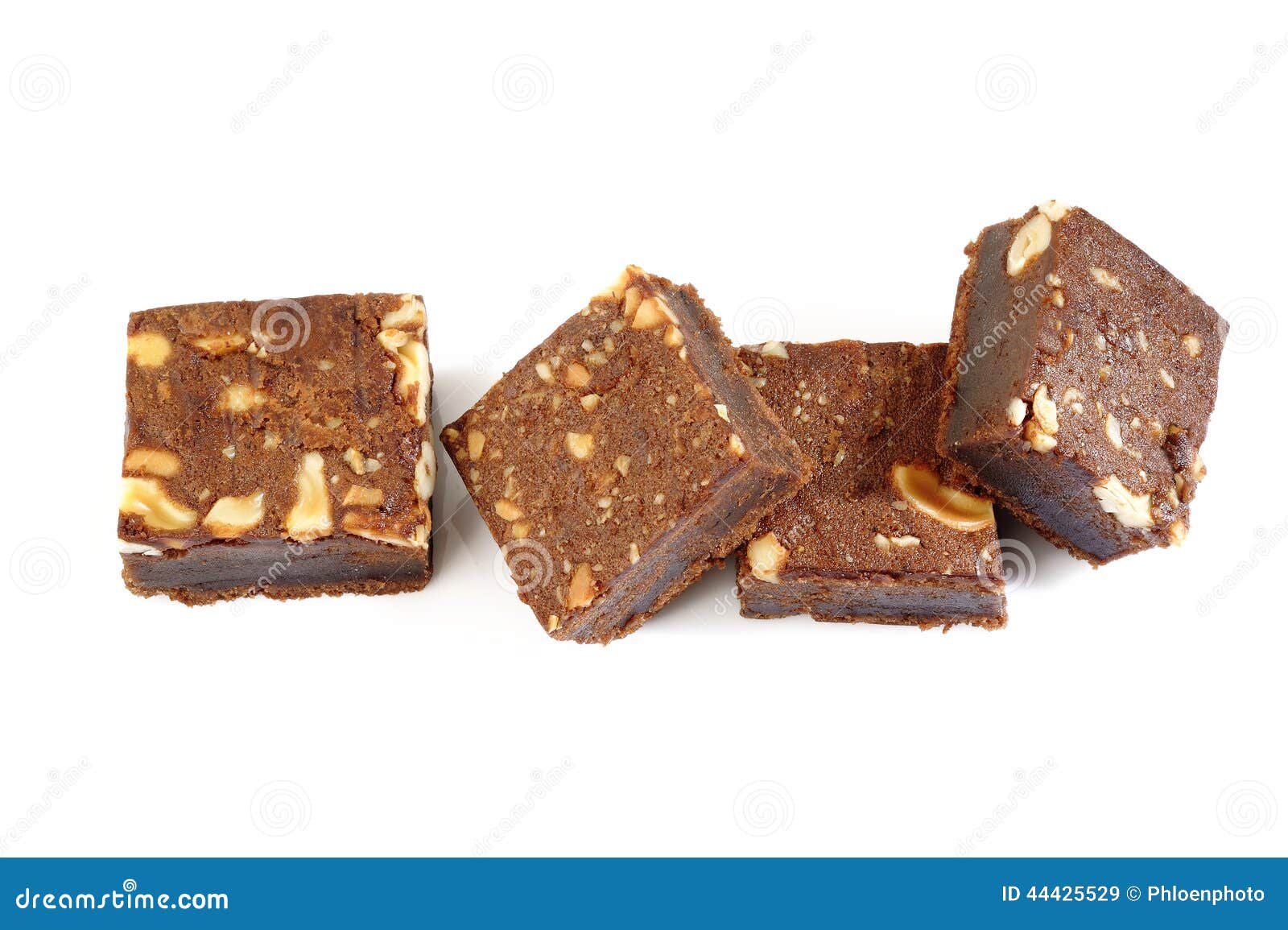 Brownies with cashew nuts stock image. Image of cashew 44425529
